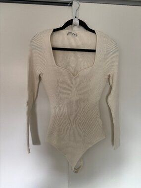 Abercrombie & Fitch size large cream knit body suit